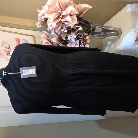 Nwt 1X Only Carmakoma Chic Black Long Sleeve Midi Dress Streach - Picture 4 of 14